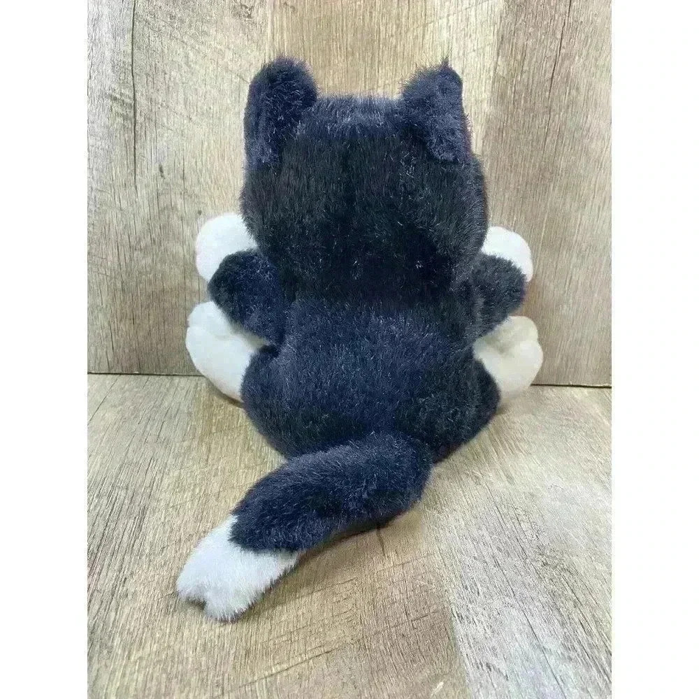 Vintage 80s Russ Caress Soft Pets Black White Cat #564 Plush Stuffed Carlton Jr - Picture 5 of 9